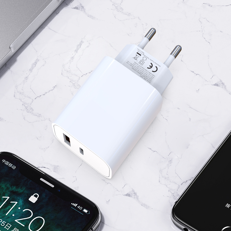 EU Spec PD+QC GaN 30W Fast Charger Customised SAA Certified Dual Port QC 3.0