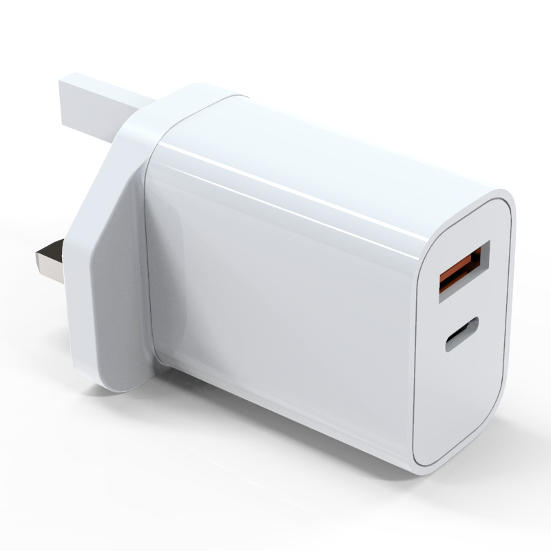UK Spec PD+QC 25W Fast Charger Customised UKCA Certified Dual Port QC 3.0 For Apple Sumsung