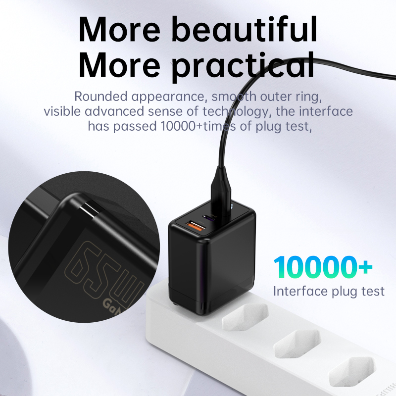 UK Spec 65W GaN Power Adapter Charger PSE Certification For Phone/Tablet/Notebook