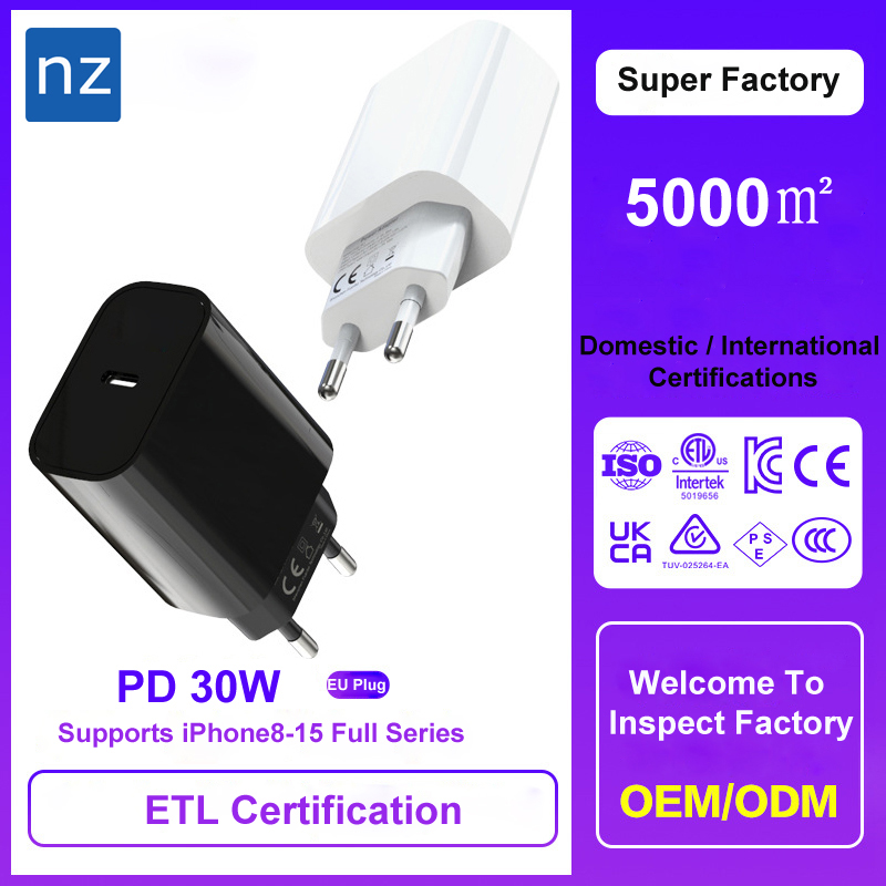 EU Spec PD 30W Fast Charging Adapter CE Certification For Apple Macbook iPad Samung Tablet