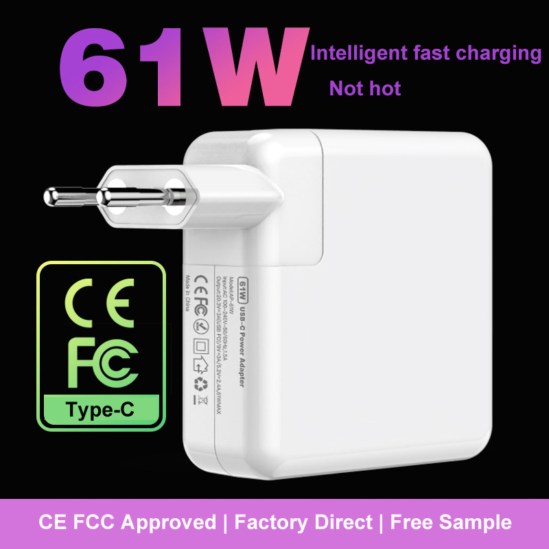 For Macbook Power Adapter Charger PD 61W Fast Charging CE FCC Certification